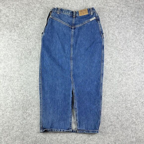 Vintage Cherokee Denim Maxi Skirt Size 5 Bareback 60s 70s Talon 42 USA Made - Picture 1 of 16